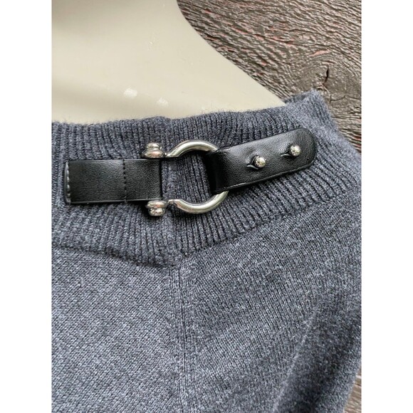 LAUREN Ralph Lauren Dark Gray Horsebit Buckle Boat Neck Sweater Size M Medium - Picture 6 of 13